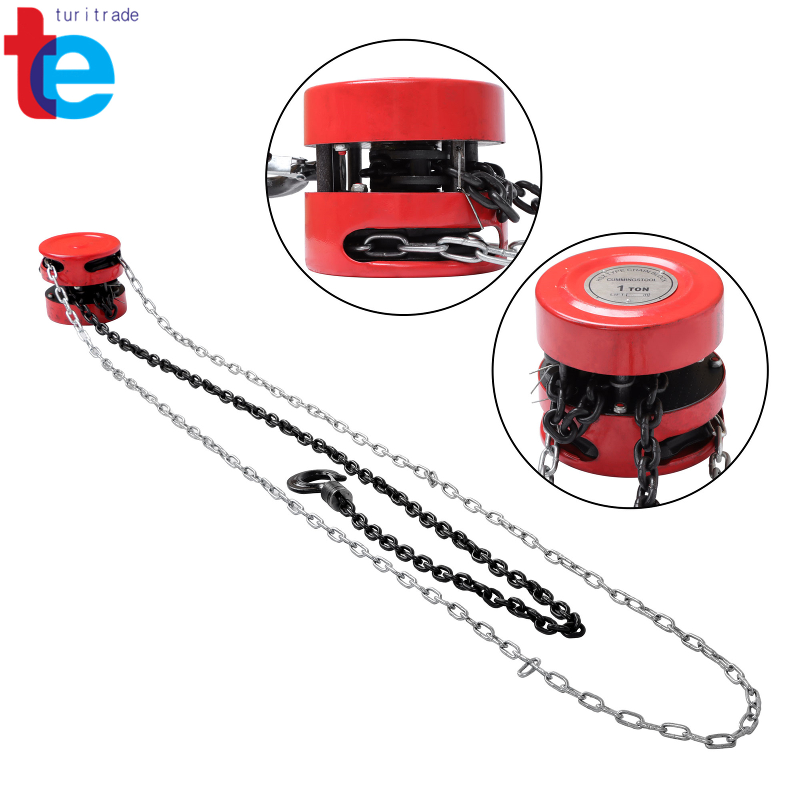 1 Ton Heavy Duty Chain Hoist 2200LBS Lift Hoist Puller Block Hand Tool Winch NEW