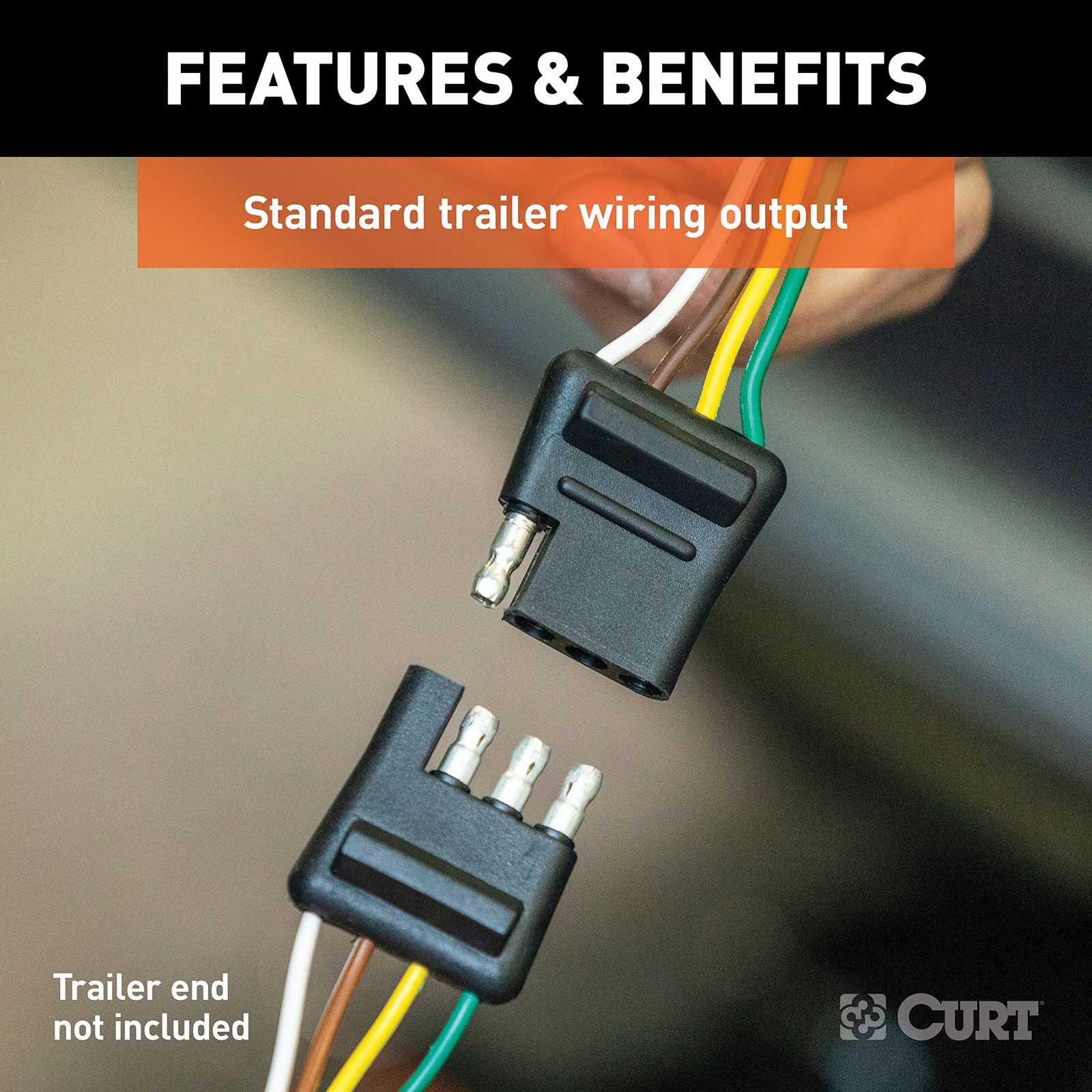 Curt 55336 Vehicle-Side Custom 4-Pin Trailer Wiring Harness Compatible Select