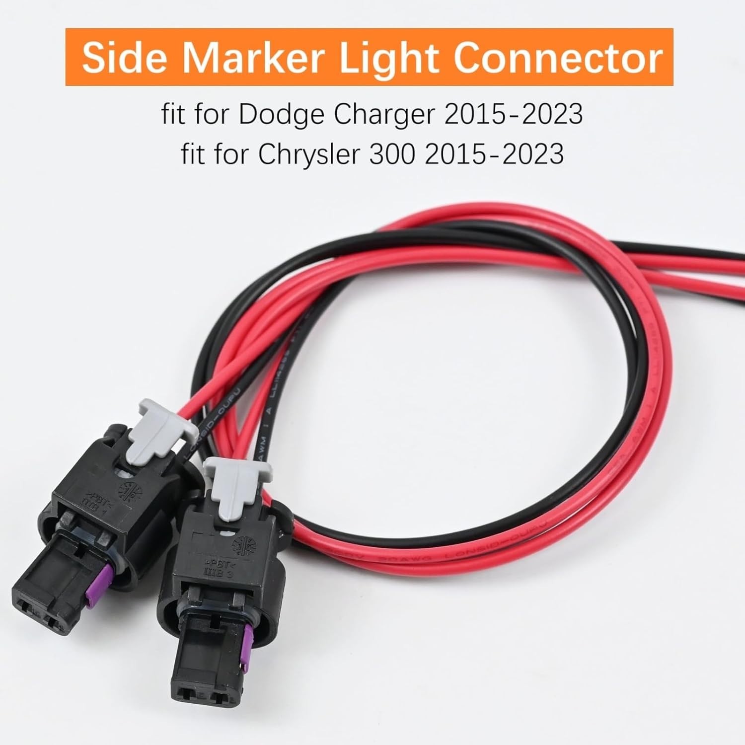 2 PCS Side Marker Light Pigtail Chrysler 300 2015-2024 Connector Wire