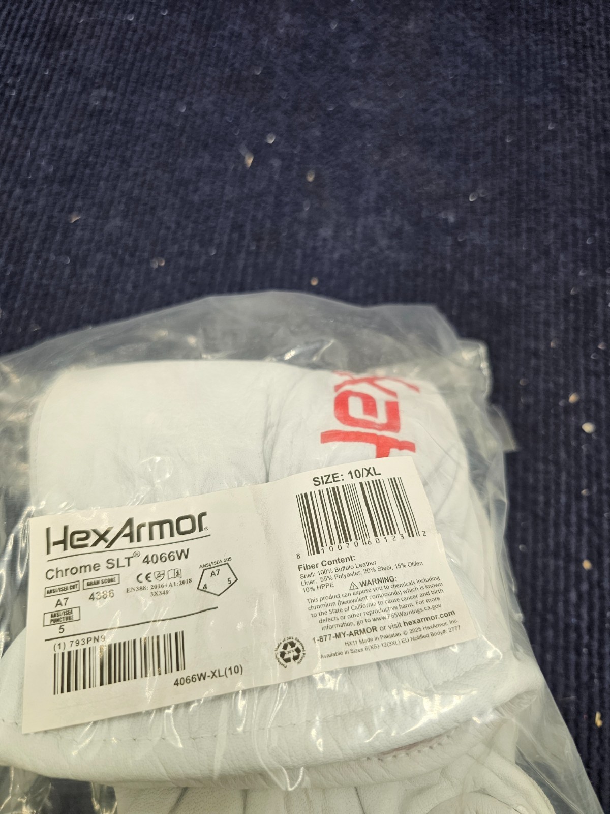 (3 PAIRS) HexArmor 4066W Chrome SLT Industrial Work Glove A7 Size XL (10)