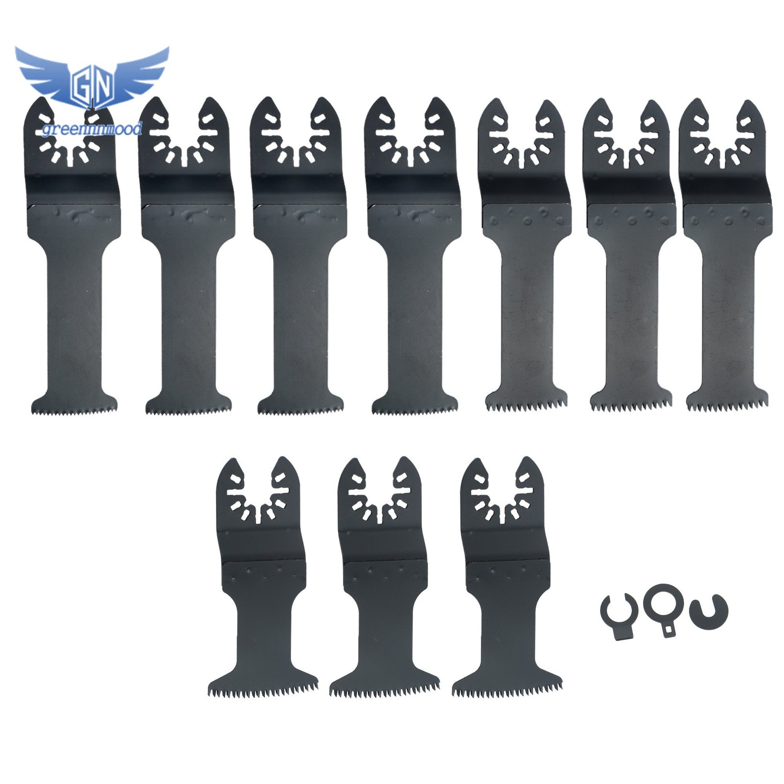 10PCS Bi-Metal Curved Saw Blades Extended Japanese Oscillating Saw Blades Kits