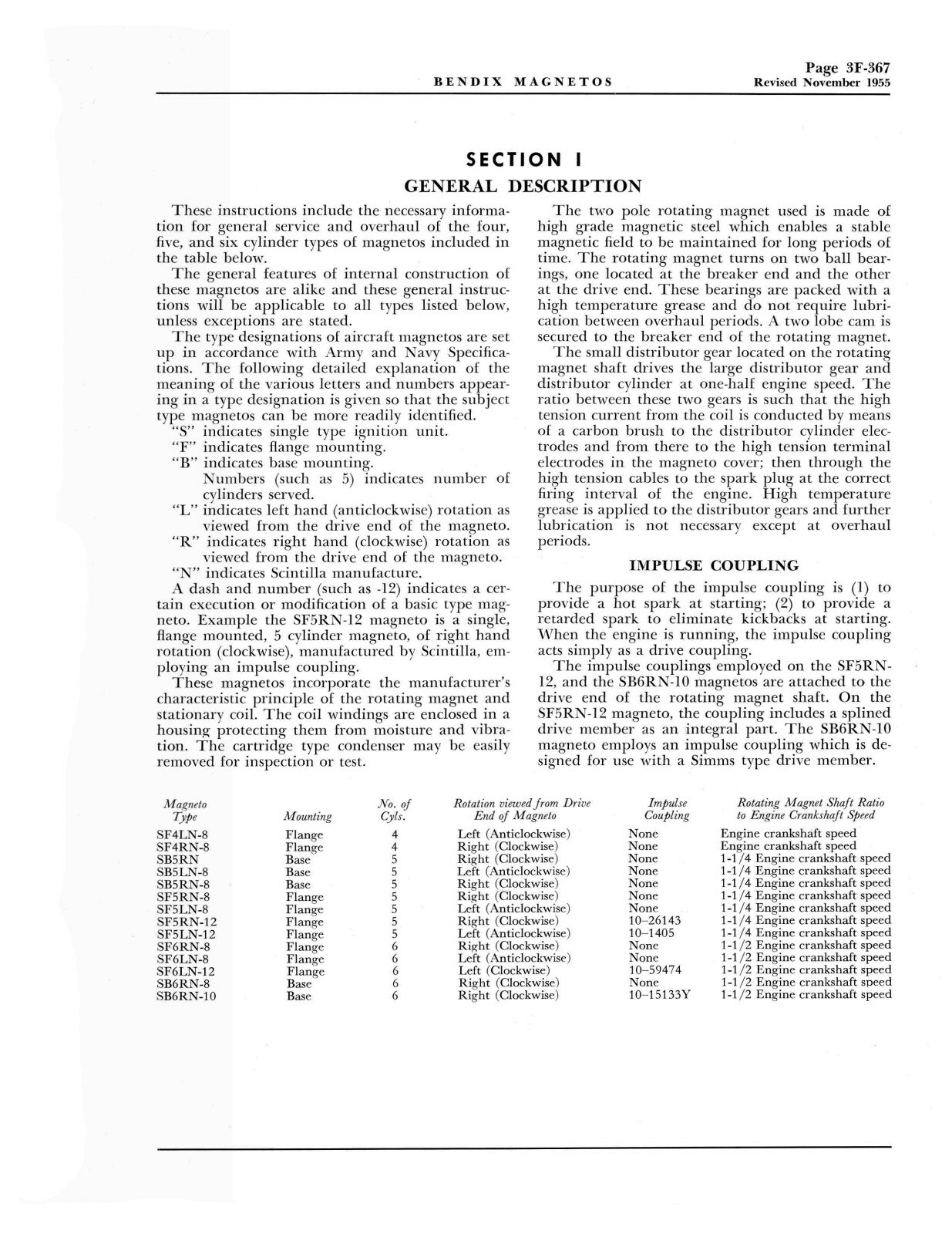 Bendix Scintilla SB, SF Series Magnetos Service Instructions Manual #782