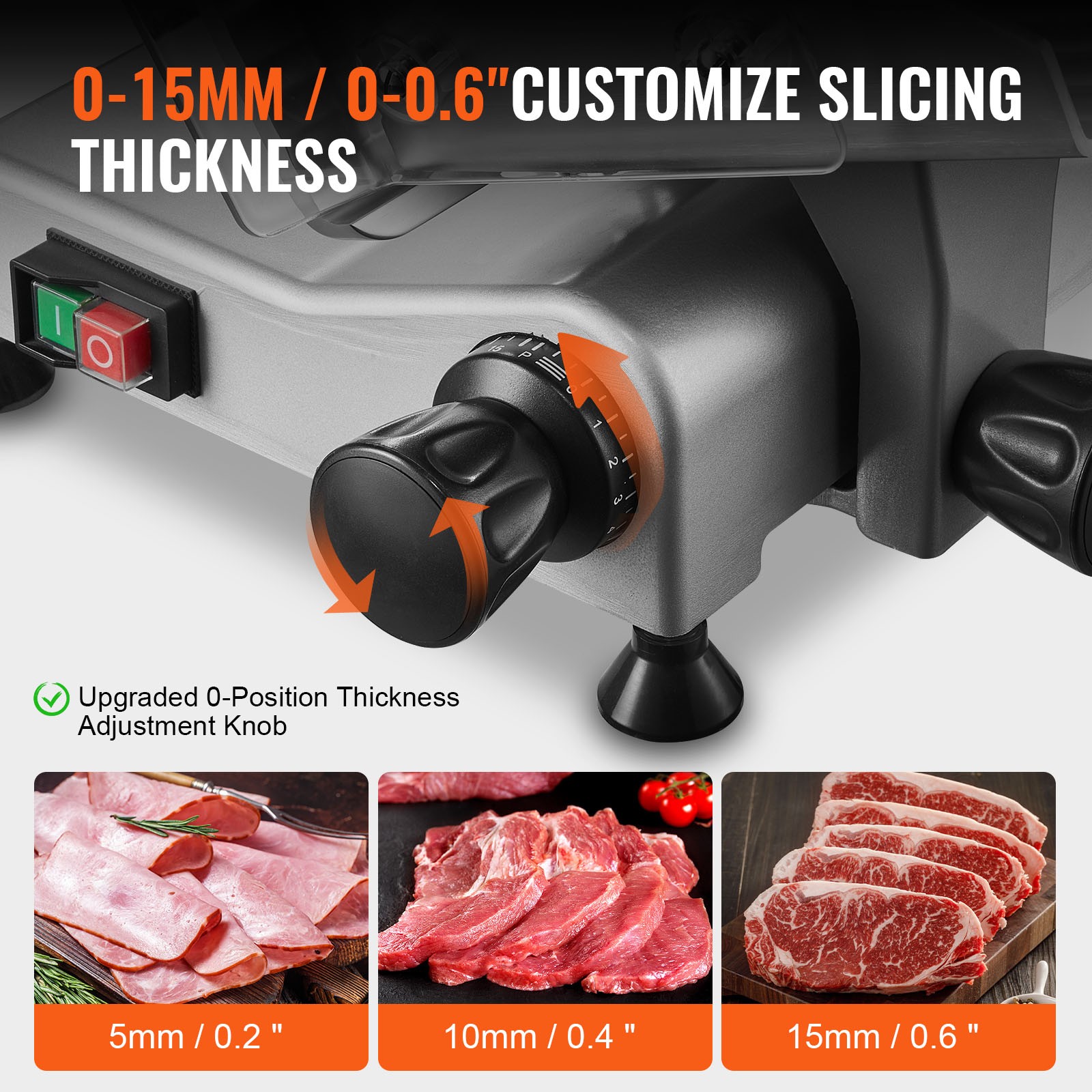 Uimoso Meat Slicer 340W Electric Deli Food Slicer with 10 inch SUS420 Blade