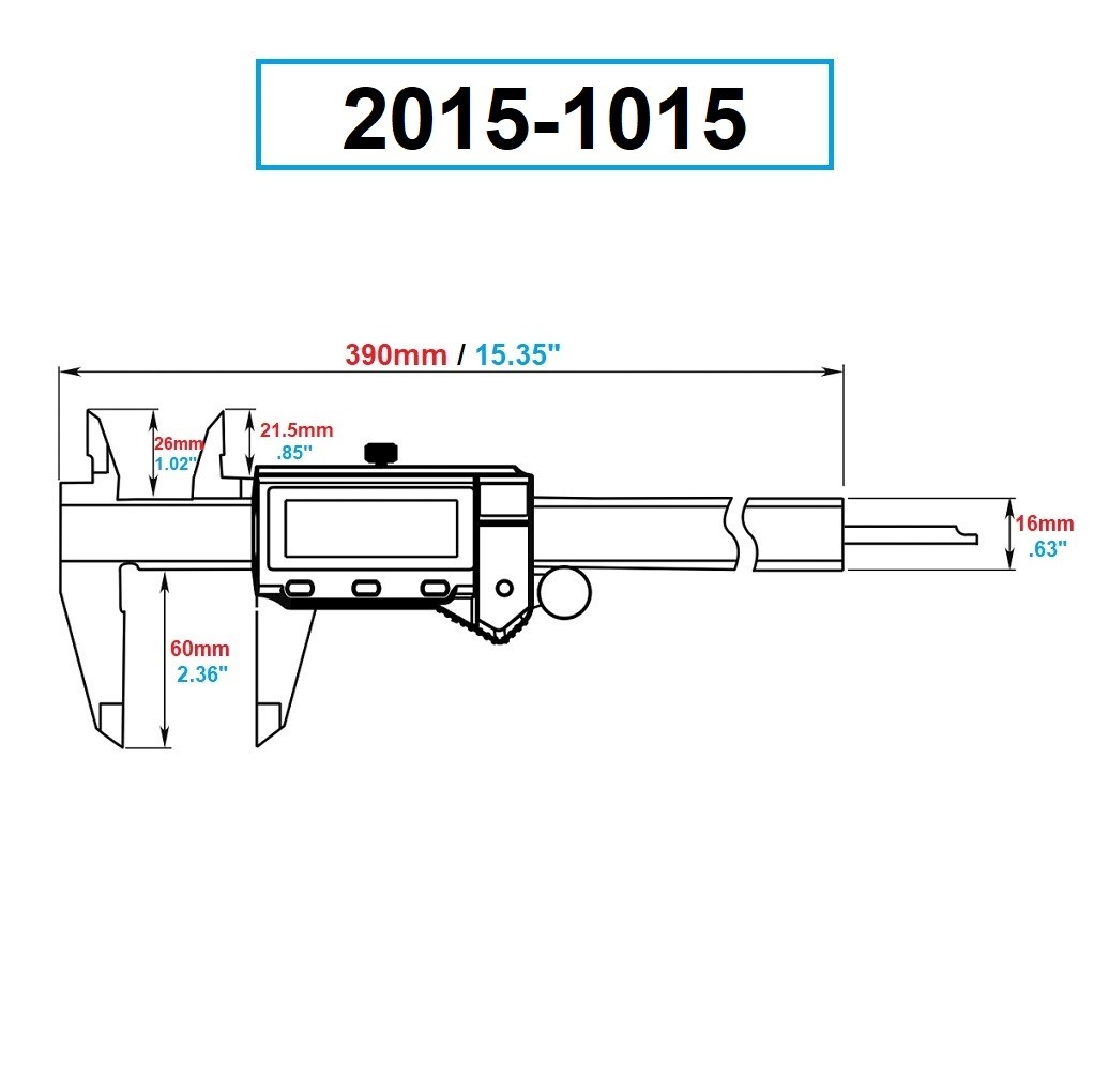 DASQUA 0-300MM/0-12″ LARGE SCREEN IP67 DIGITAL CALIPER (2015-1015)