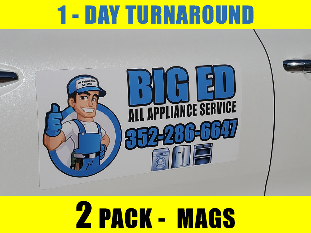 2 PACK – 18×24 INCH CUSTOM CAR MAGNETS MAGNETIC AUTO TRUCK SIGNS MADE IN THE USA