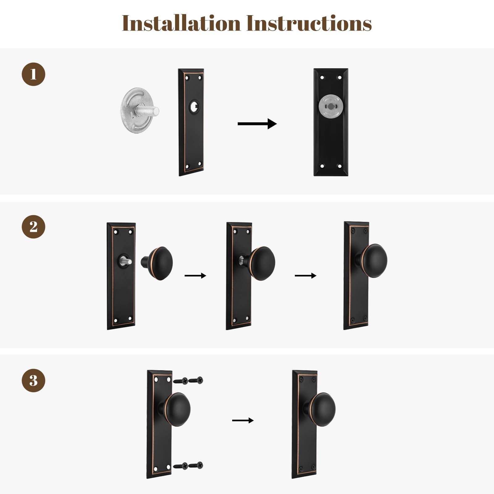 Dummy Door Knob Interior, Inactive Door Knobs for Closet, Antique Bifold Door…