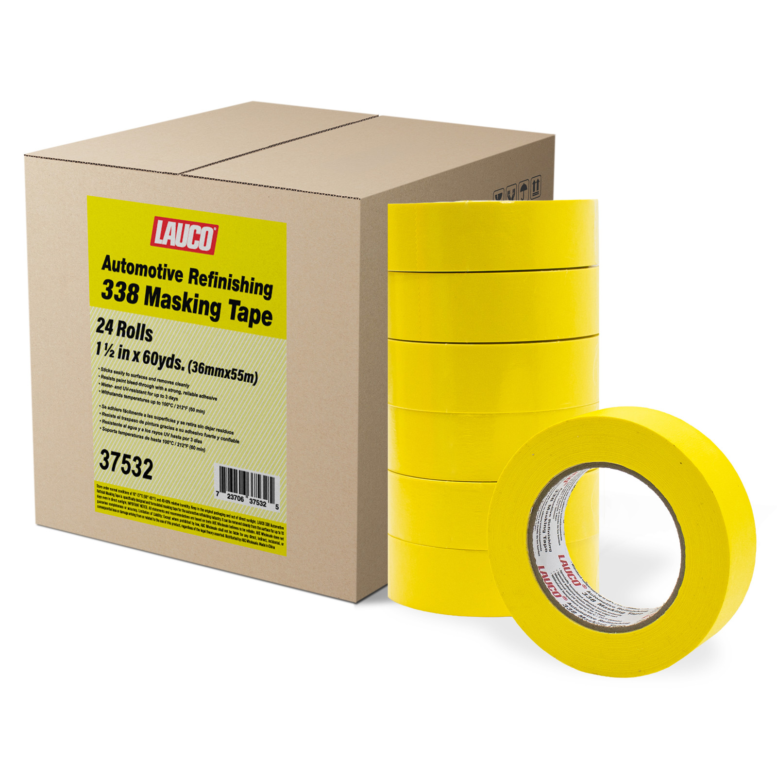 Automotive Masking Tape 1.4in, 24 Rolls Yellow Painters Tape for Car Painting