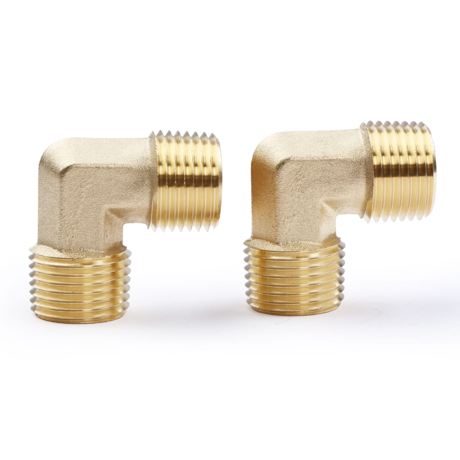 U.S. Solid 90 Degree Elbow Brass Fitting NPT 1/2″ Male x 1/2″ Male, 2pcs
