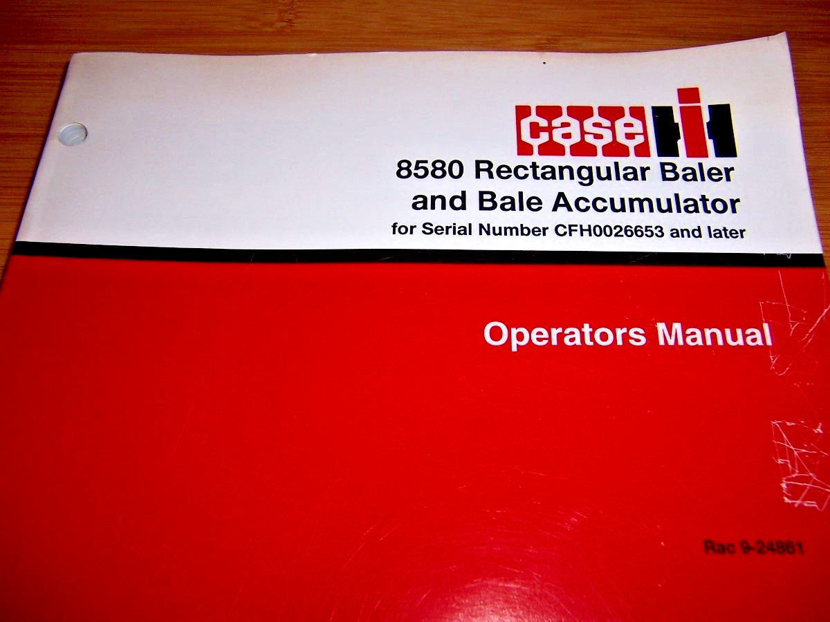 Case IH 8580 Rectangular Baler & Accumulator OPERATORS Manual, Very Clean