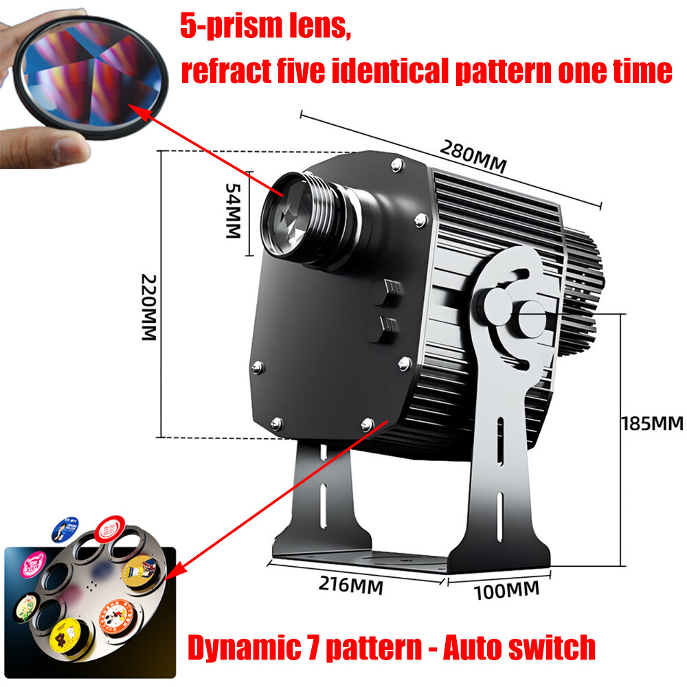 60W-600W Waterproof Dynamic Effect Led Logo Gobo Projector Custom 7 lens Lights