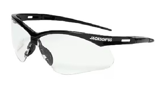 Jackson Safety 50004 Safety Glasses, Anti-Scratch Lens, Clear Lens, Half-Frame