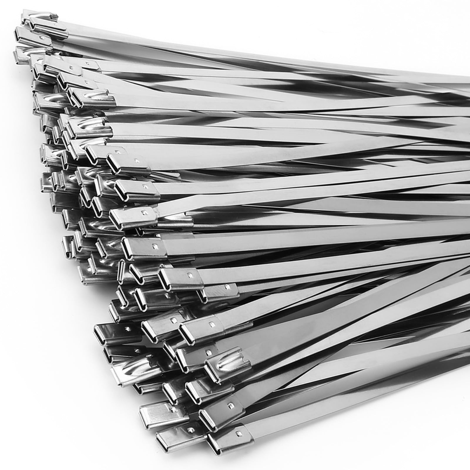 Metal Zip Ties of 100 Pcs, 6 IN 304 Stainless Steel 150mm( 6 inches ), Silver