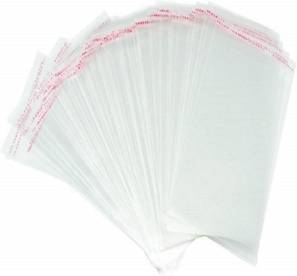 100 Pcs 5×7 Inches Clear Resealable Plastic Self Adhesive Sealing Cellophane