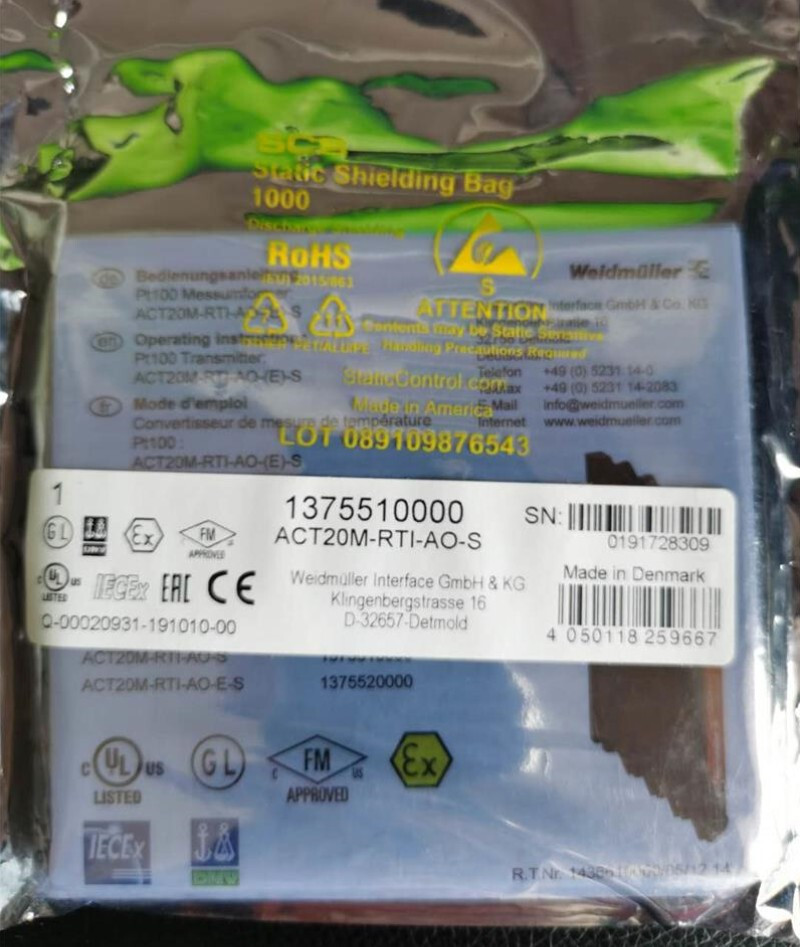 1pcs Weidmüller ACT20M-RTI-AO-S temperature converter 1375510000