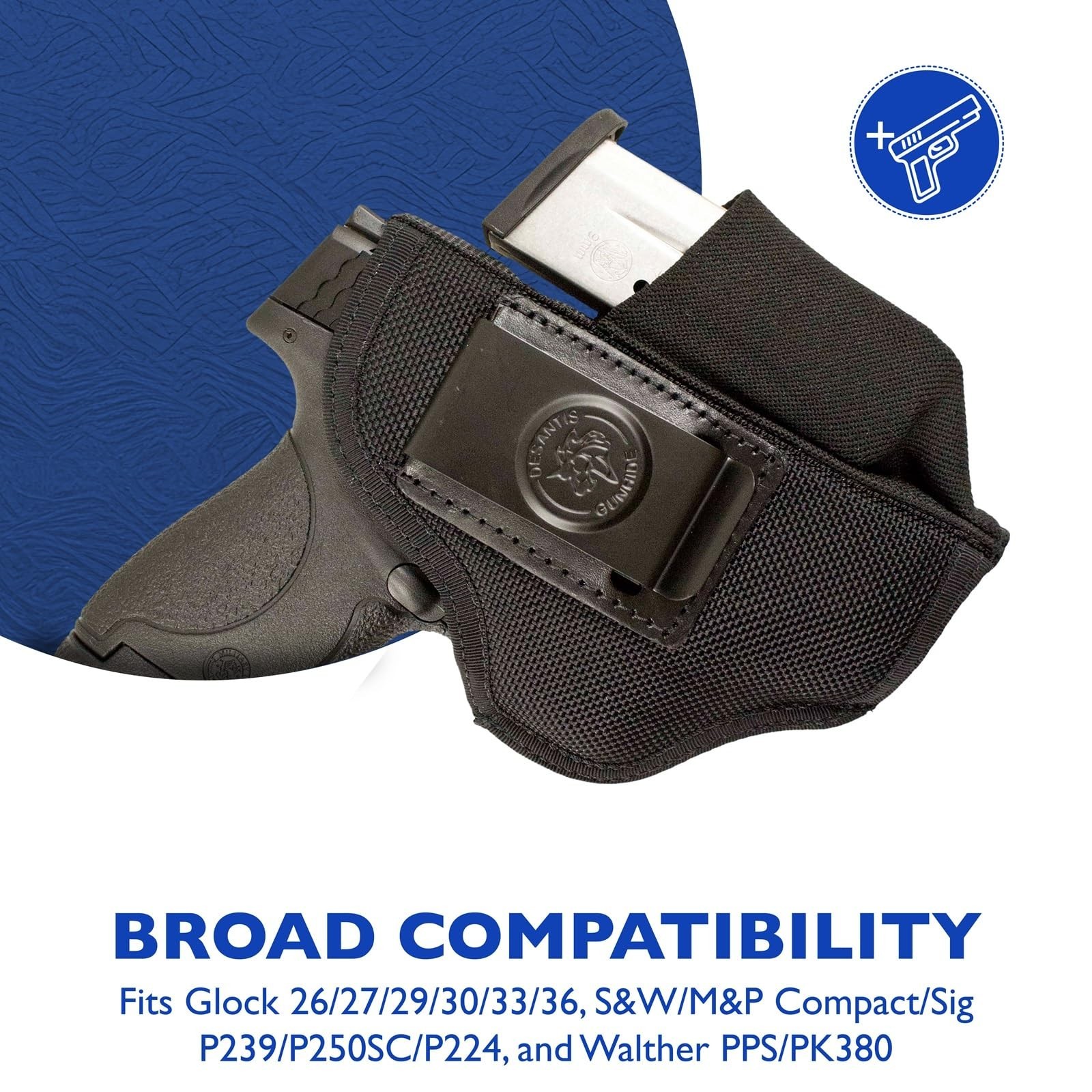 DeSantis Pro Stealth IWB Holster – Fits GLOCK 26/27, Taurus G2S/G2C/G3C, S&W …
