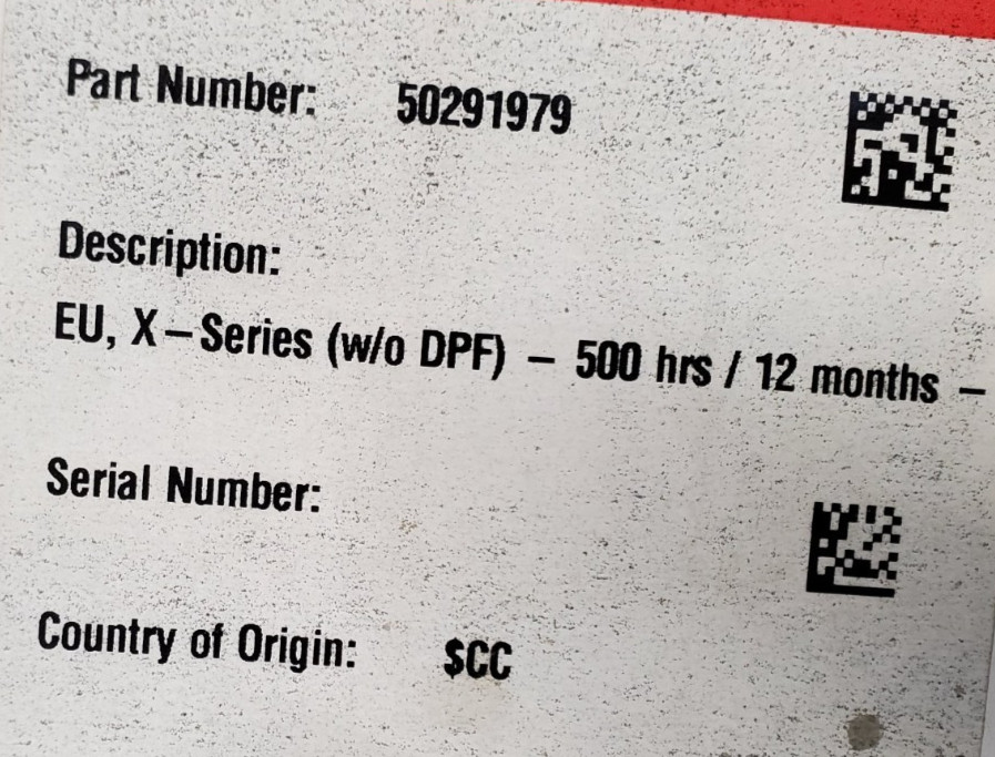 Manitou Gehl 50291979 500 HR Filter Kit Some Track Loaders W/O DPF