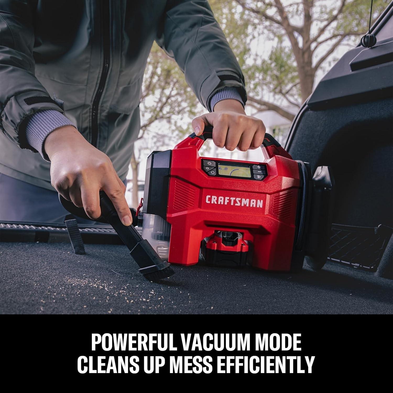 CRAFTSMAN 3-in-1 Tire Inflator, 160PSI Portable Air Compressor/Car Vacuum/Dust B