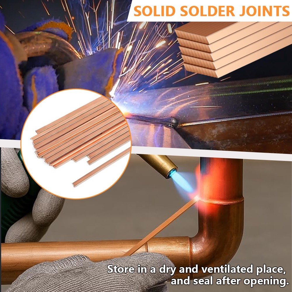 20 Sticks Brazing Rods Bcup-5 15% Silver Solder Phos Copper Brazing Welding Rods