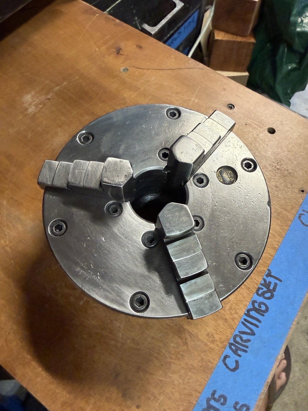 6″ BUCK ADJUST-TRU 3-JAW SCROLL CHUCK , 1-1/2” X 8 Threads Per Inch Backplate