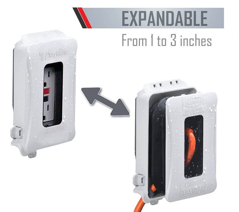 (10 Pack) TayMac ML450 White Expandable 1-Gang Weatherproof Electrical Cover
