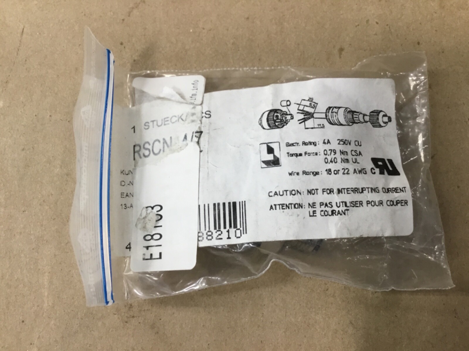 LUMBERG RSCN4/7 CONNECTOR * NEW IN FACTORY BAG * #14H38RM