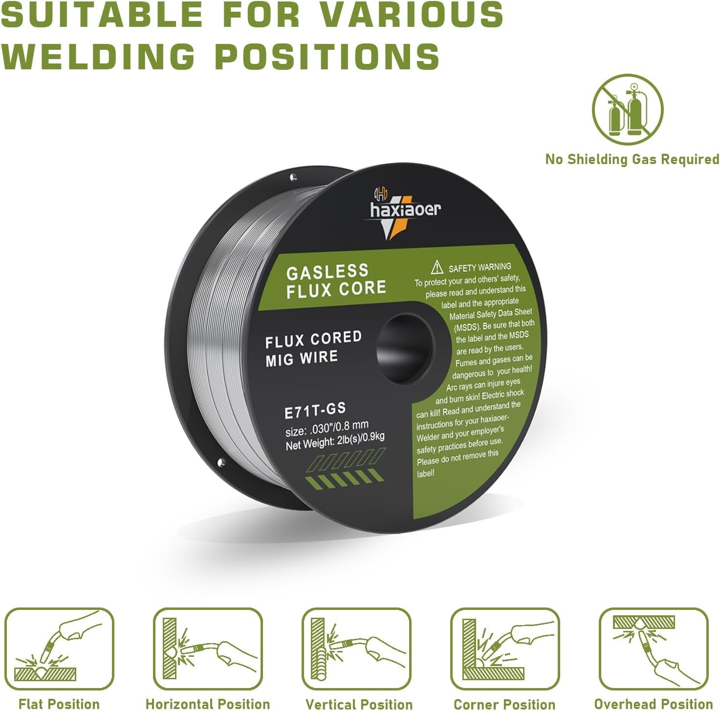 Flux Core Welding Wire .030/.035” Gasless MIG Wire E71T-GS 2 Pounds 1/2/3 Packs