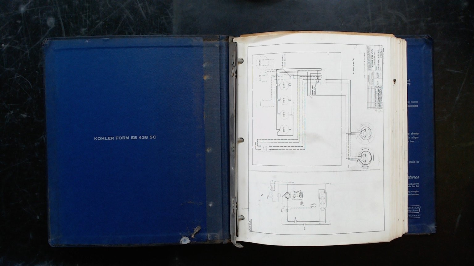 Kohler Electric Plants Service File Wiring Diagrams Manual ES438 1950s
