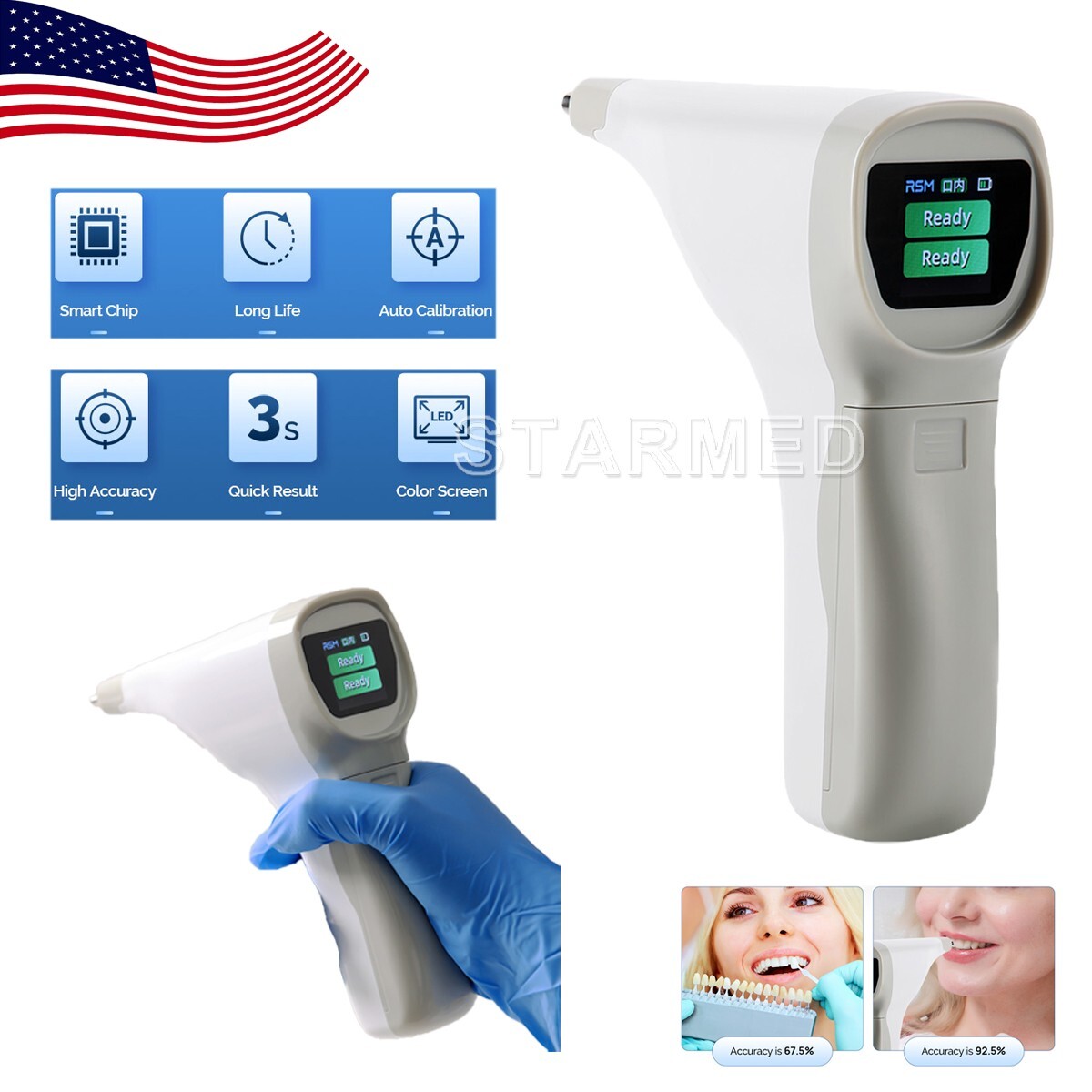 Dental Photoelectric Tooth Color Comparator Digital Shade Guide Corrector USA