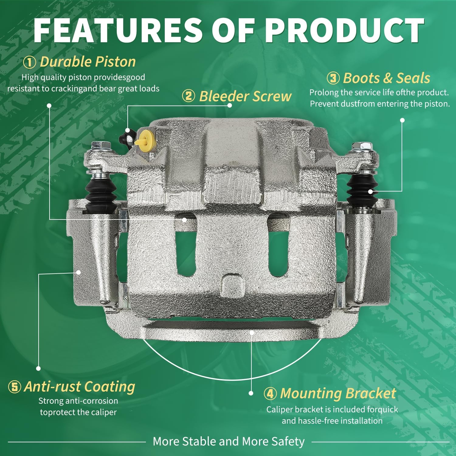 Brake Caliper Bracket Compatible Excursion F-250 Super Duty 2000-2004 Front Left