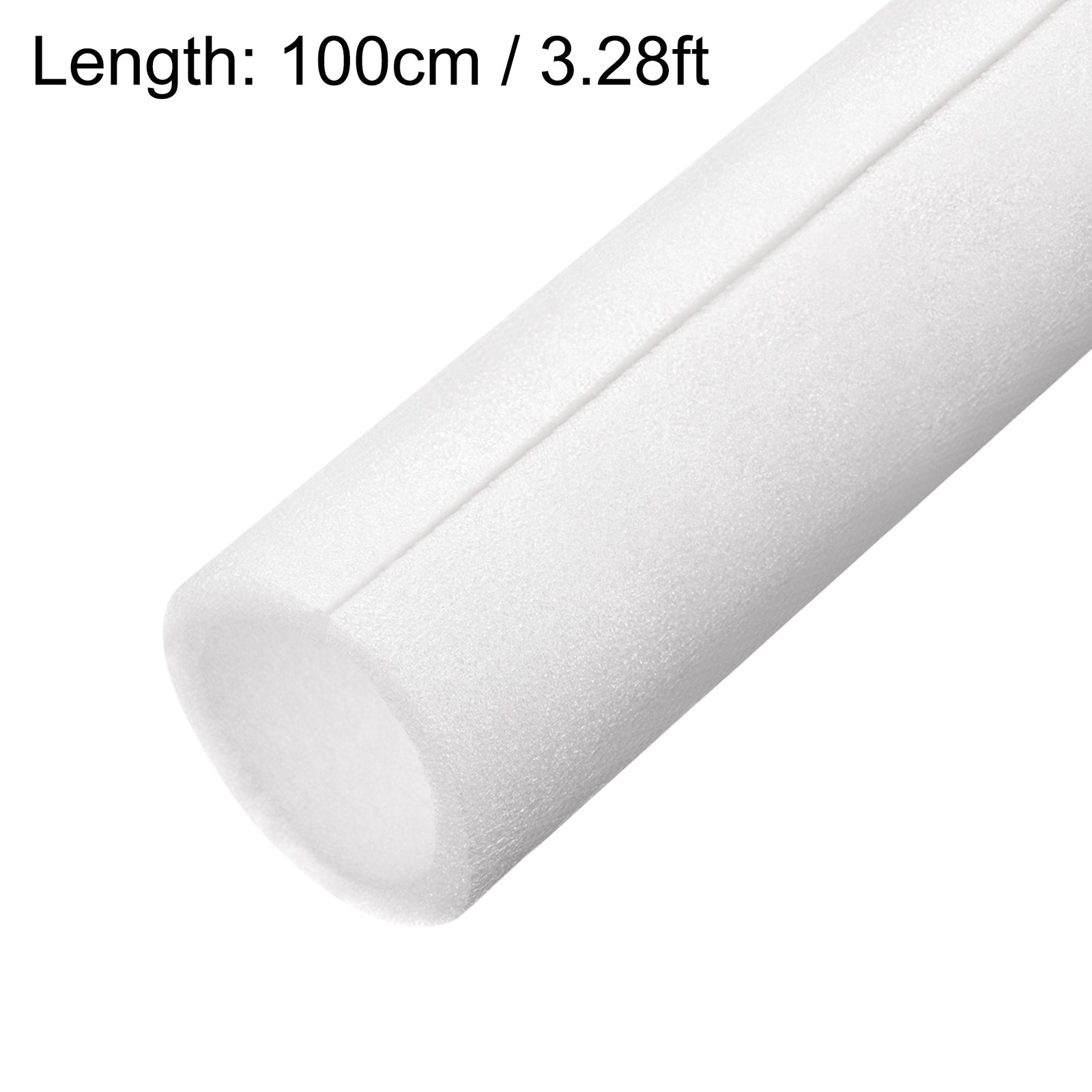 Foam Tube 3.28 ft L 2.36in ID 3.14in OD Hollow Polyethylene White