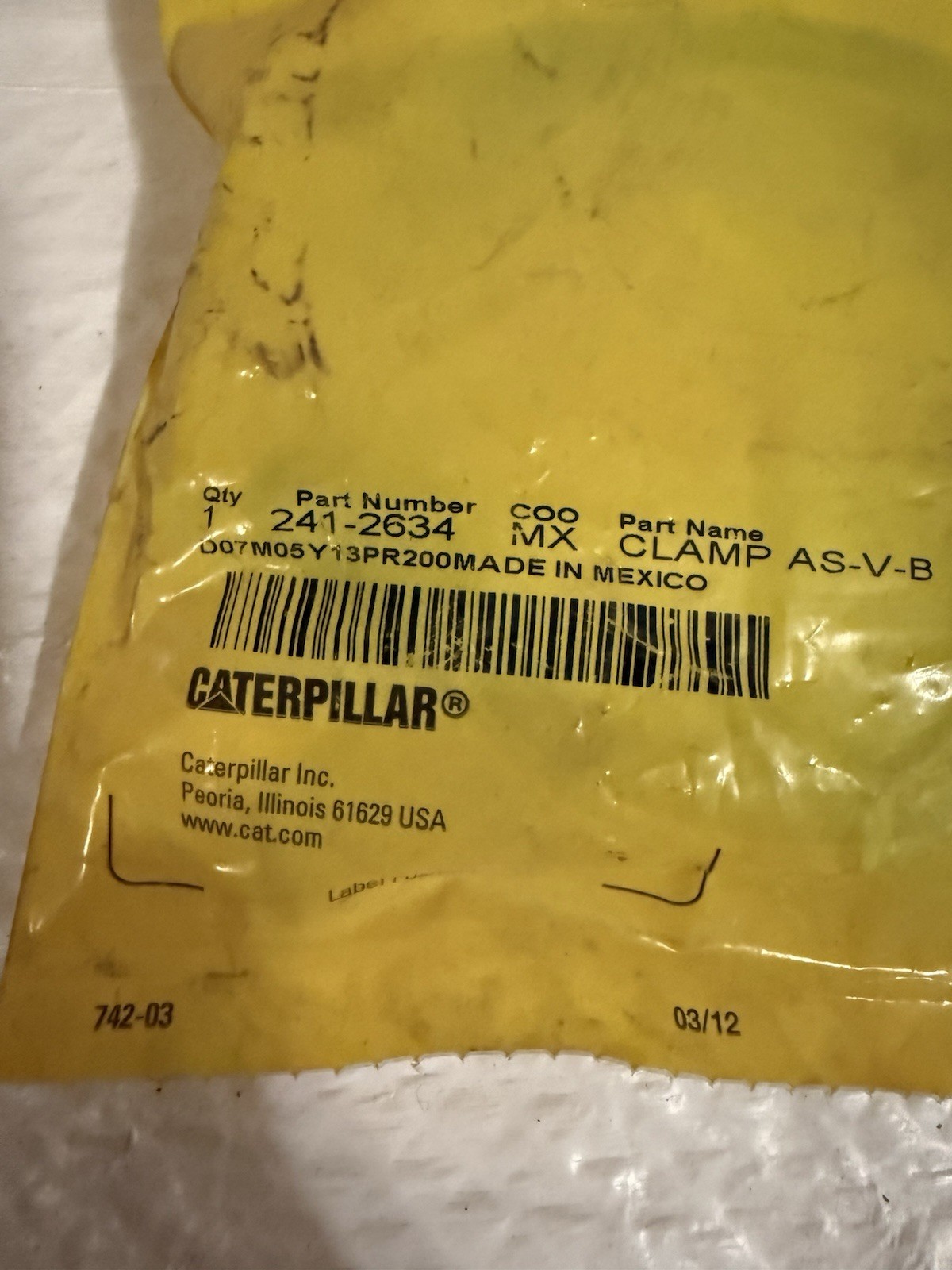 Caterpillar Cat 241 2634 V Band Clamp Assembly New