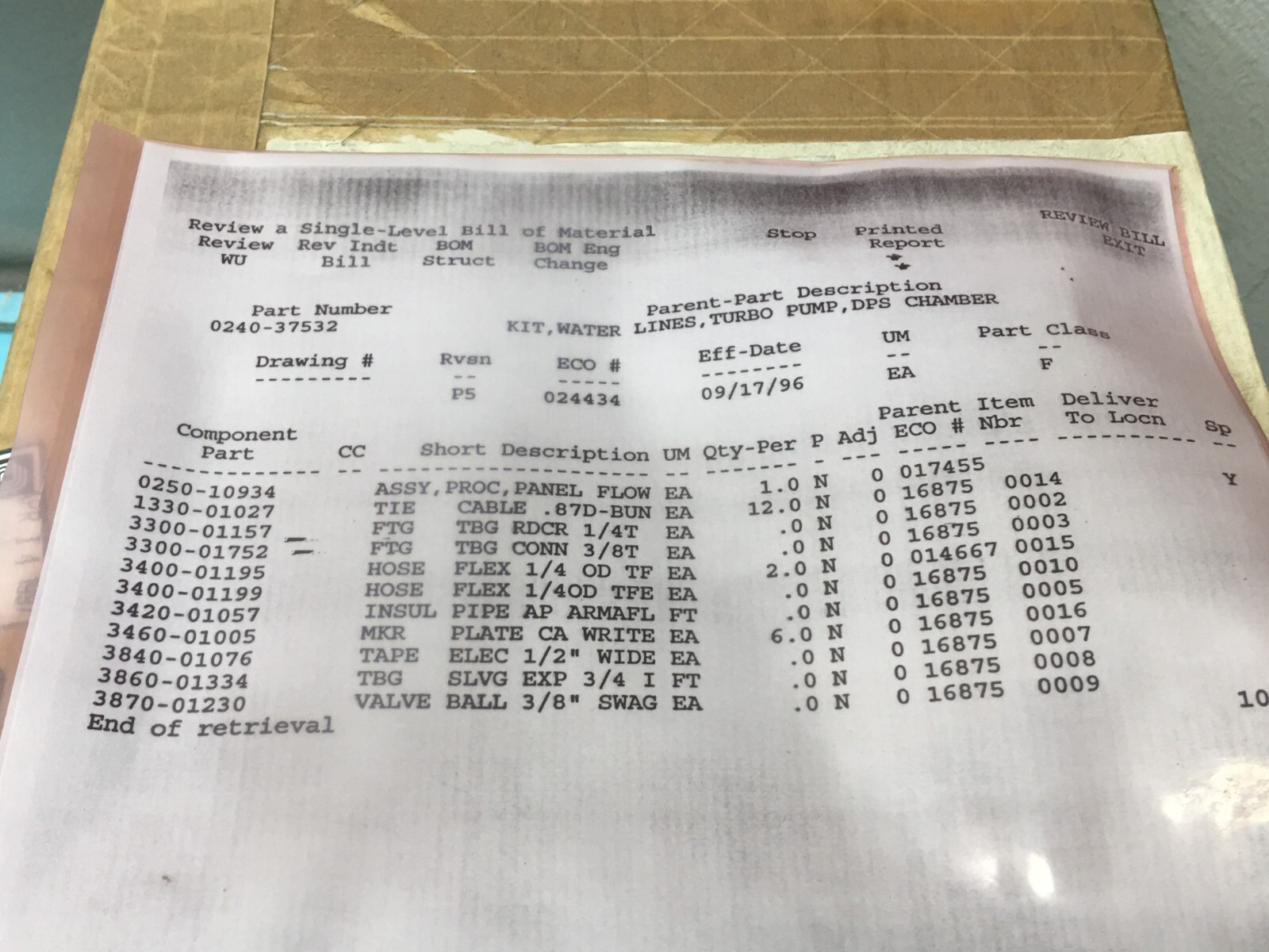 AMAT 0240-37532 Kit, Water Lines, Turbo Pump, DPS Chamber, 0250-10934, 159445