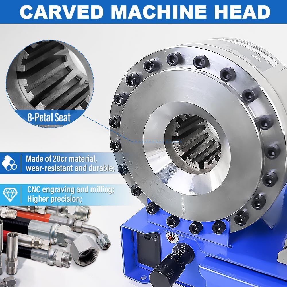 New 5600KN Hydraulic Hose Crimper Pipe Clamping Machine w/ 8 Sets Dies 10mm-30m