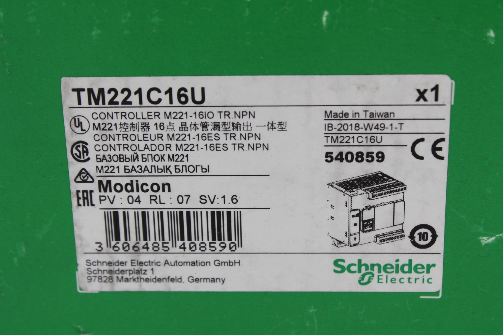 Schneider Electric TM221C16U Modicon M221 Controller 540859 (NEW IN BOX)