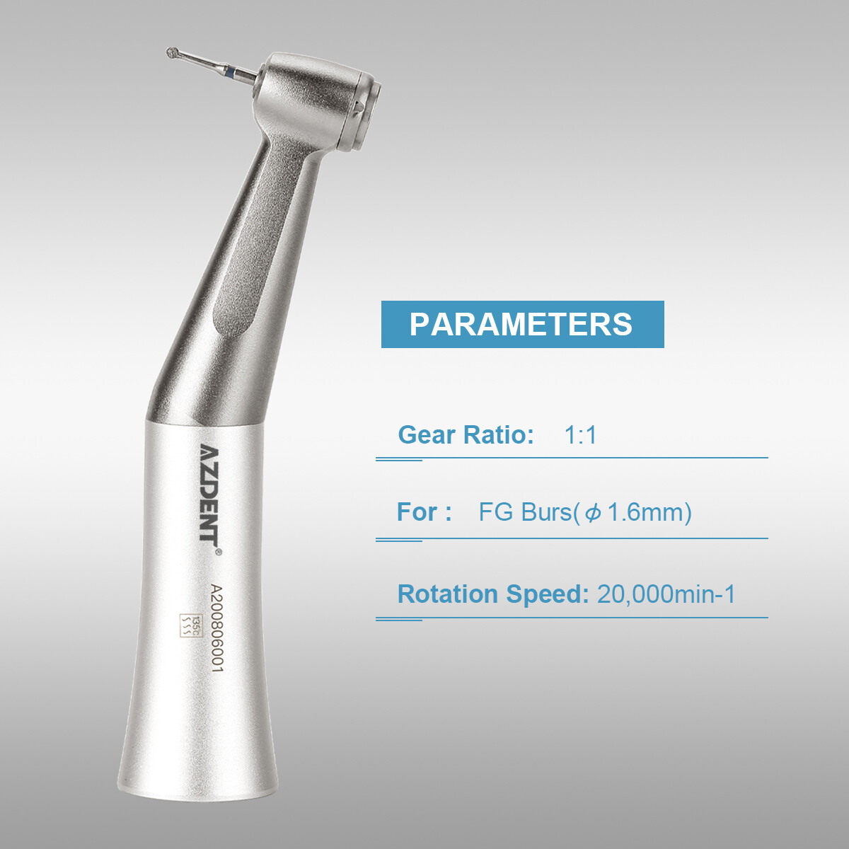 Dental Contra Angle Slow Low Speed Handpiece Push Button For CA/FG BUR