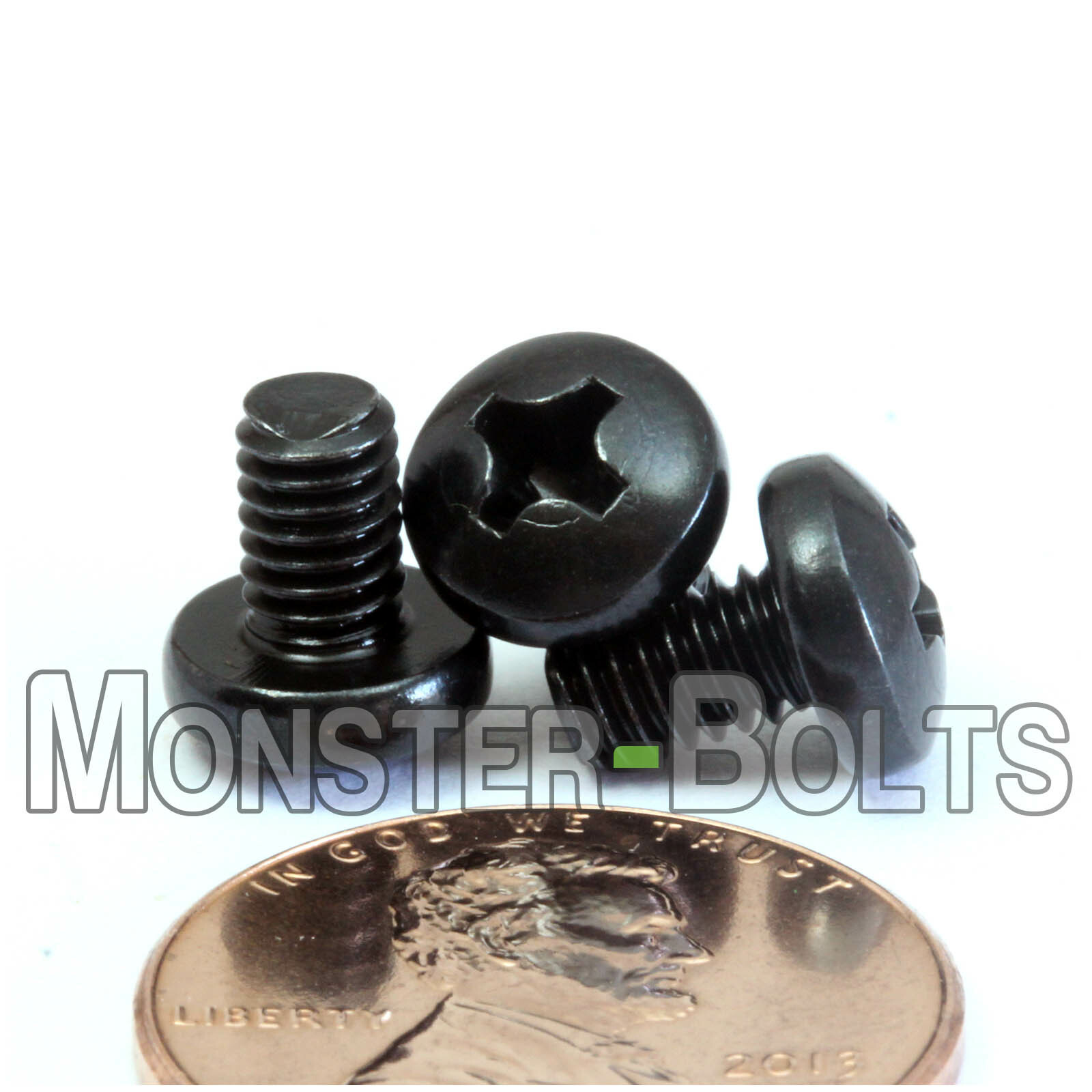 M4 x 6mm – Qty 50 – Phillips Pan Head Machine Screws – DIN 7985 A – Black Steel