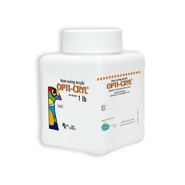 Opti-Cryl Heat-Curing Acrylic Resin Powder, Light Pink, 1Lb Bottle