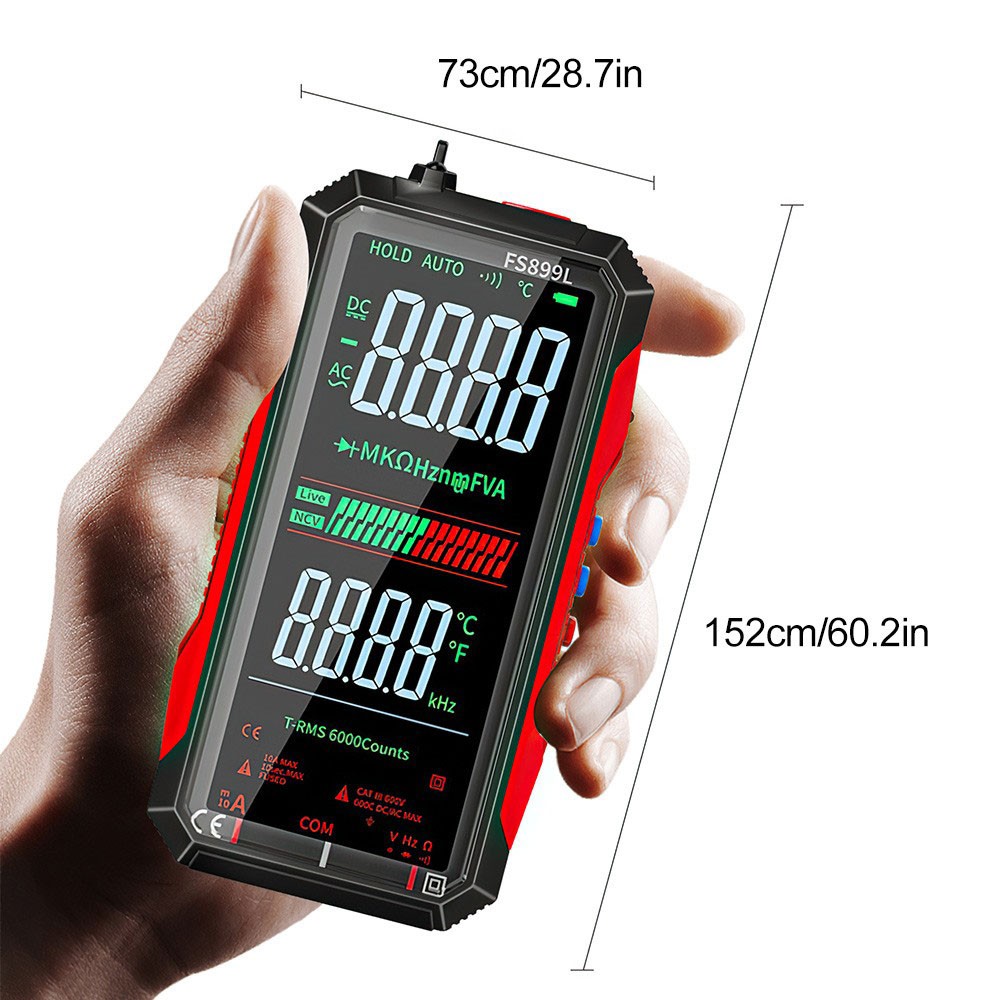 FS899L Smart Digital Multimeter,USB Rechargeable Auto-Ranging Multimeter Tester