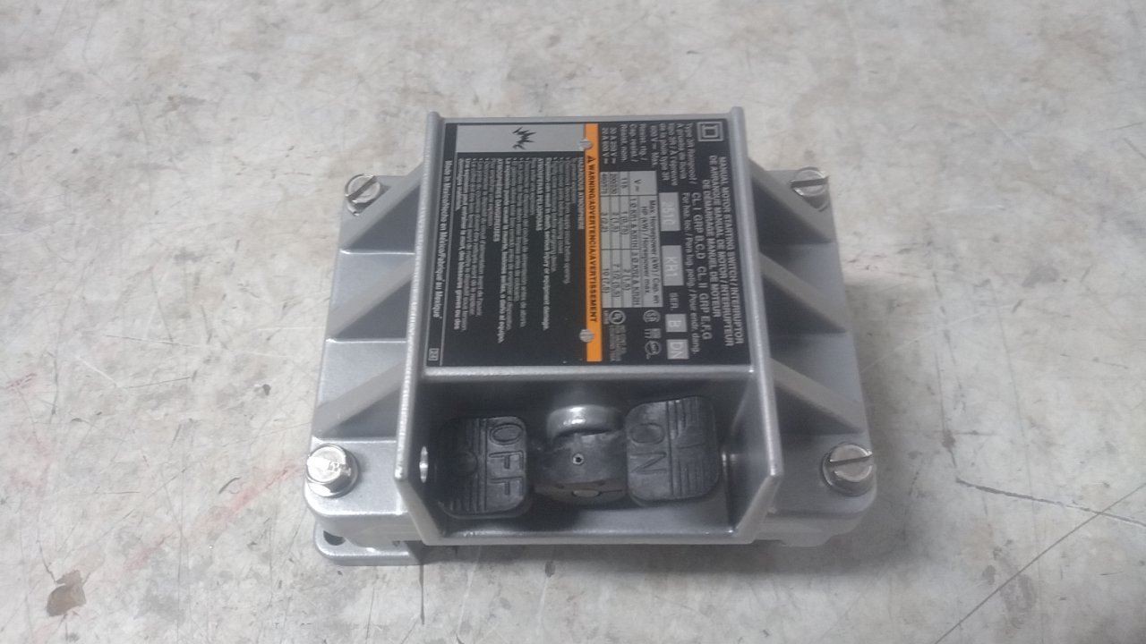 Square D 2510KR1 230VDC; 600VAC Max Voltage Rating Manual Motor Switch