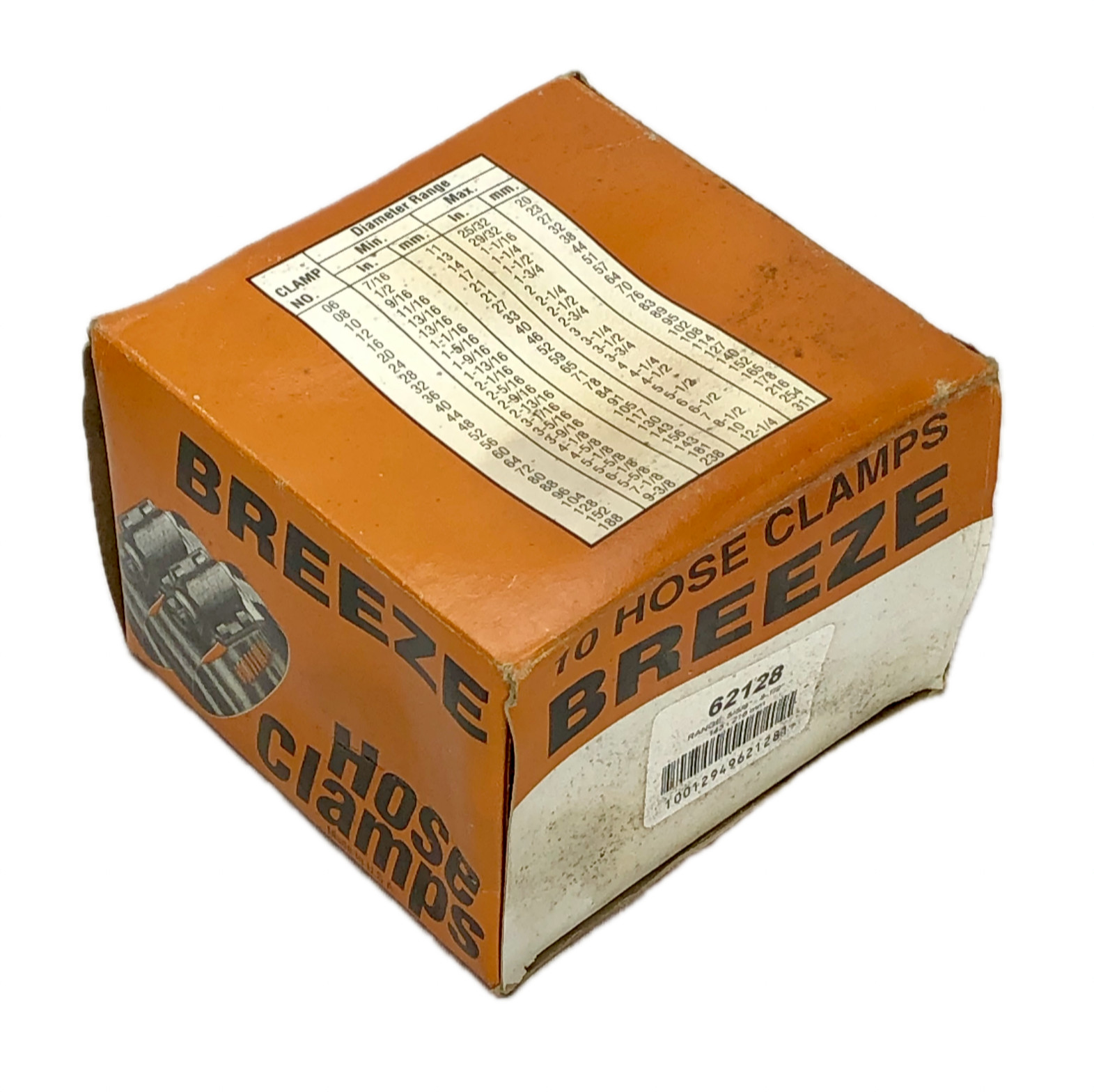 Breeze Hose Clamps 62152 7-1/8 to 10 in 181-254mm Range 10 Pack NOS Worm Gear SS
