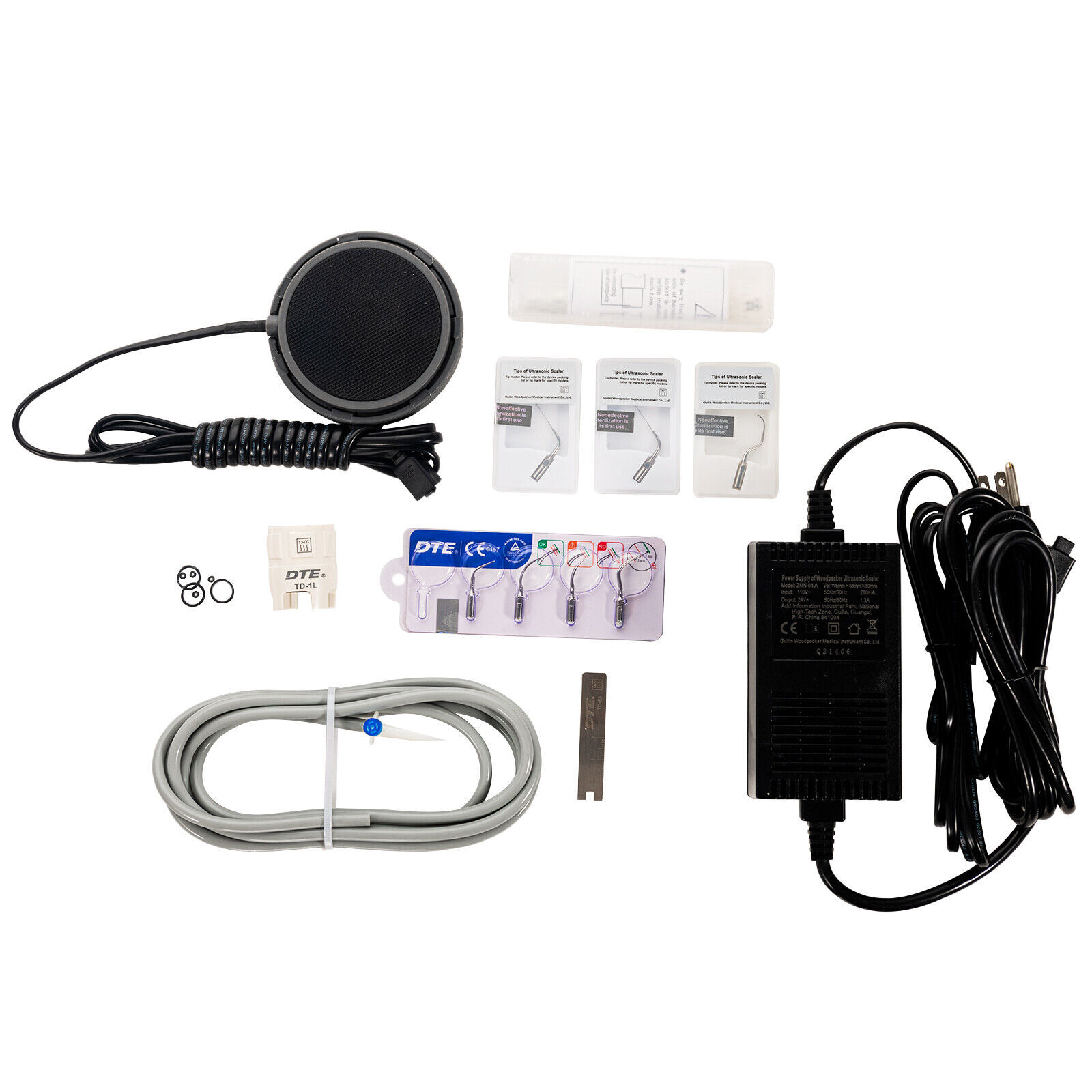 Woodpecker DTE S6 LED Dental Ultrasonic Scaler HD-8L LED Handpiece 7 Piezo Tips