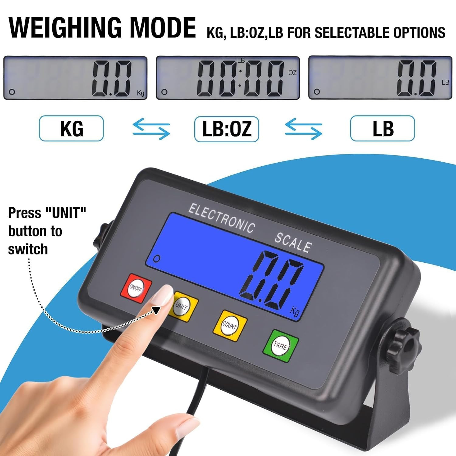 SurmountWay Large Shipping Scale, 440lb/0.2lb Digital Postal Scale with Tare/Cou