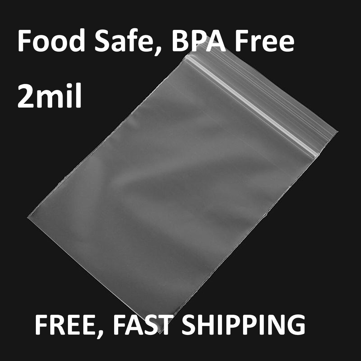 6″x10″ CLEAR 2MIL ZIP SEAL TOP LOCK BAGS POLY PLASTIC RECLOSABLE ZIPPER BAGGIES