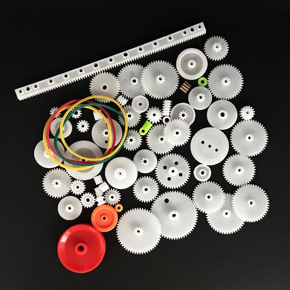60PCS Small Gear Kit Plastic Gears Belt Pulley Single Spindle Gear…