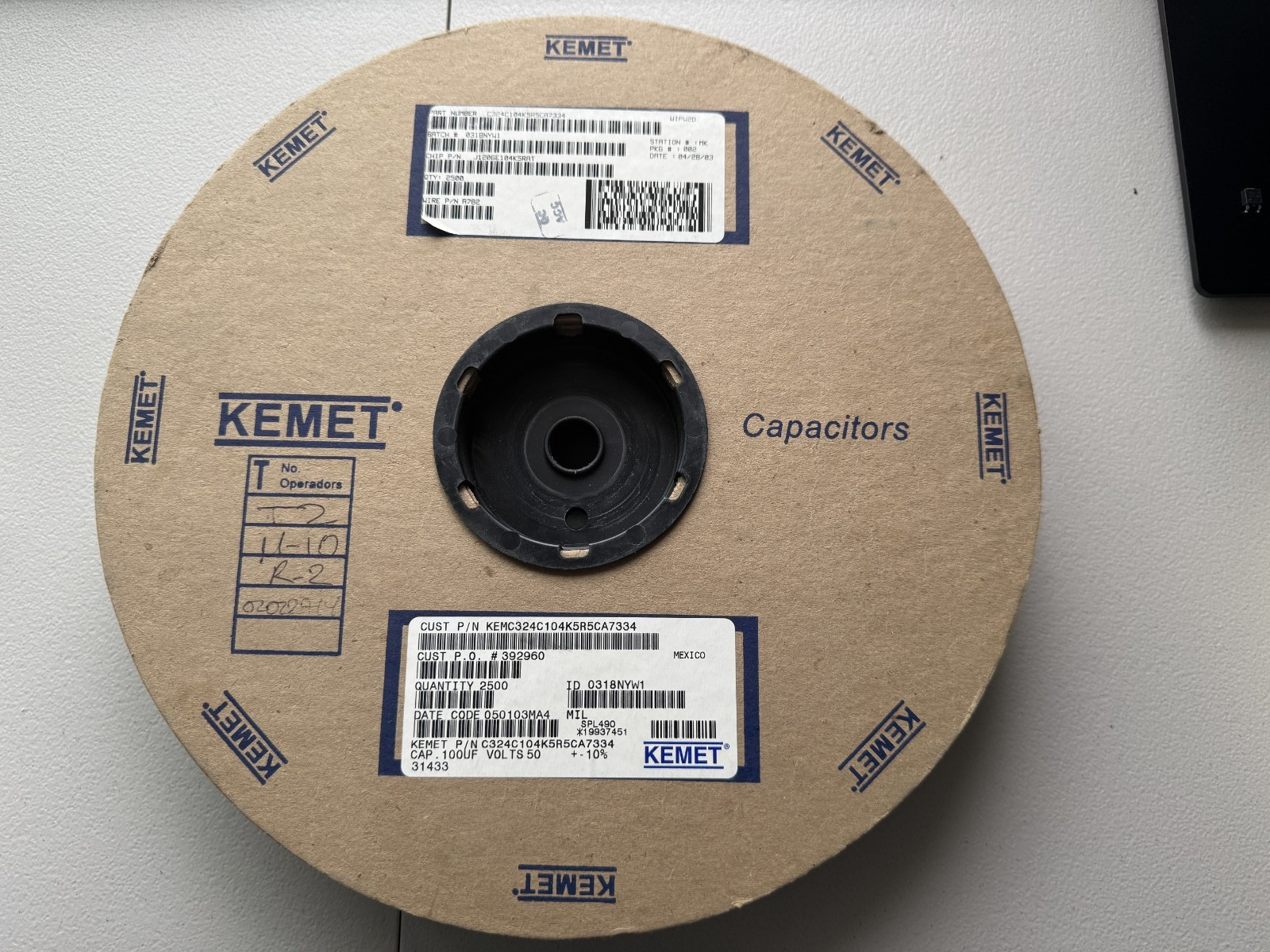 50 Pcs C324C104K5R5CA7334 KEMET Ceramic Capacitor 0.1UF 100nF 104 50V X7R Radial