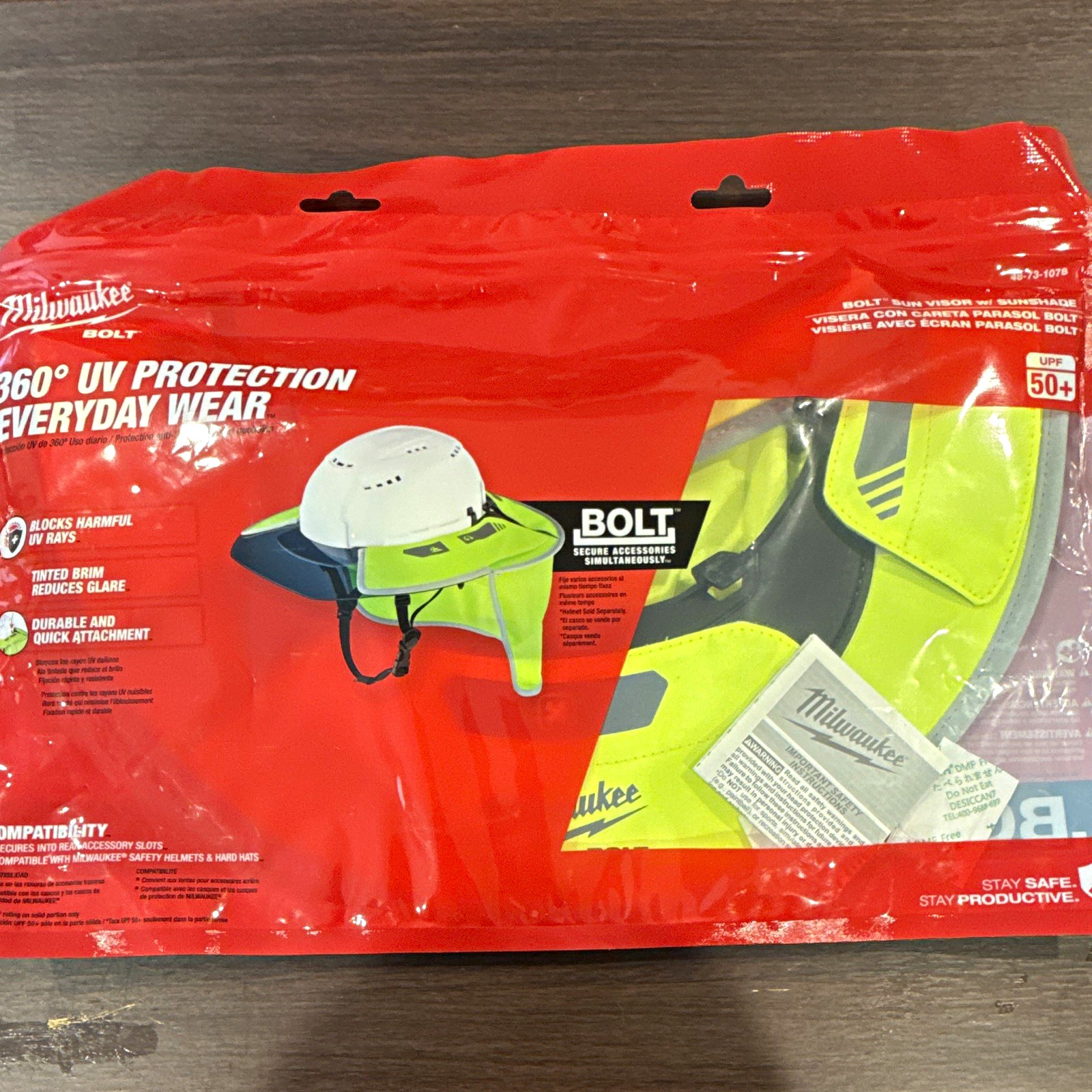 Milwaukee BOLT Sun Visor with Sunshade Hard Hat Accessory 48-73-1078