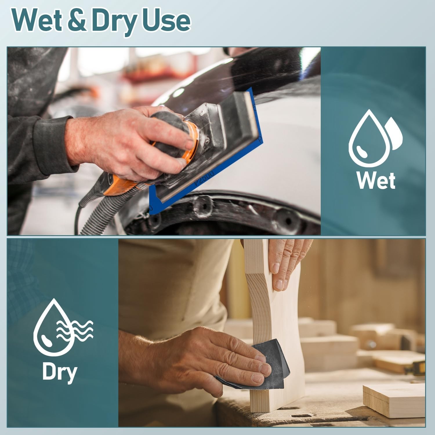 Wet Dry Sandpaper 72 Pack Multi Grit 400 3000 for Automotive Wood Finishing NEW