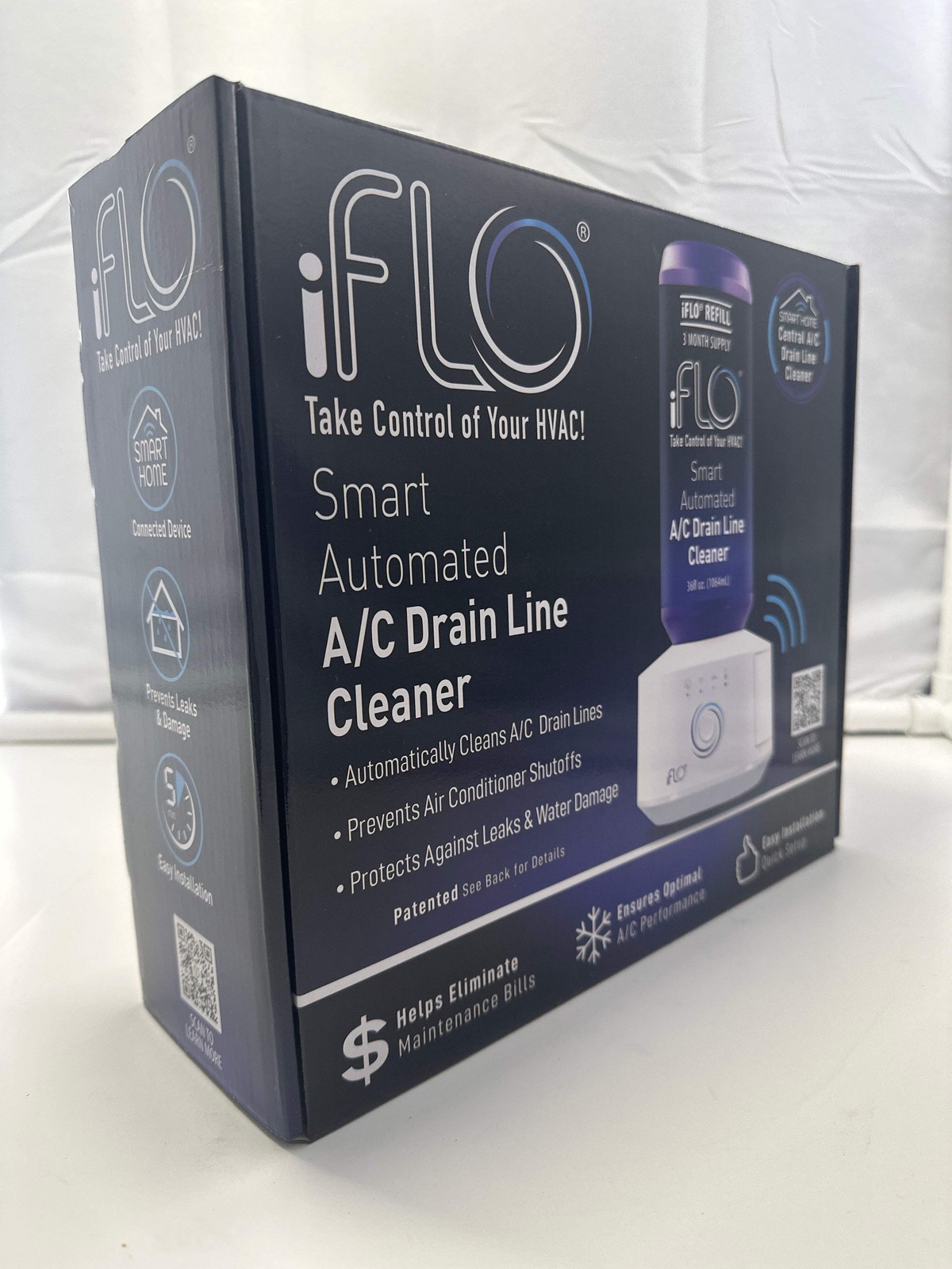 iFLO Smart Automated A/C Drain Line Cleaner System (3-Month Supply)