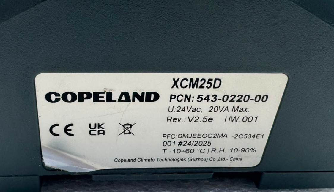 COPELAND XCM25D 543-0220-00 unit controller