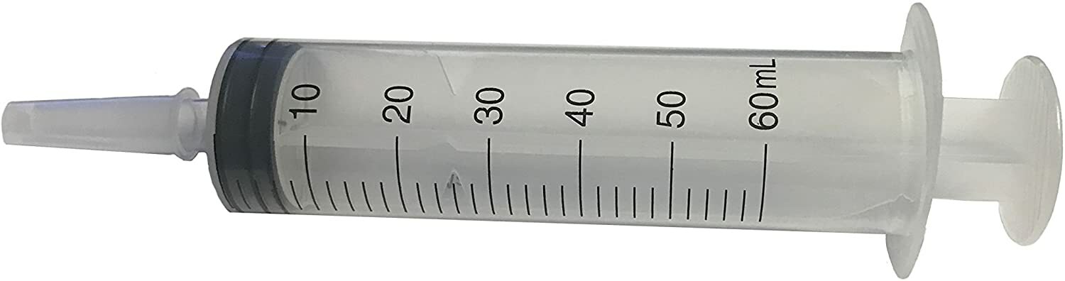 Enkay 60 ml /cc Large Plastic Syringe for Scientific, Industrial, Hobby Use 2 Pk